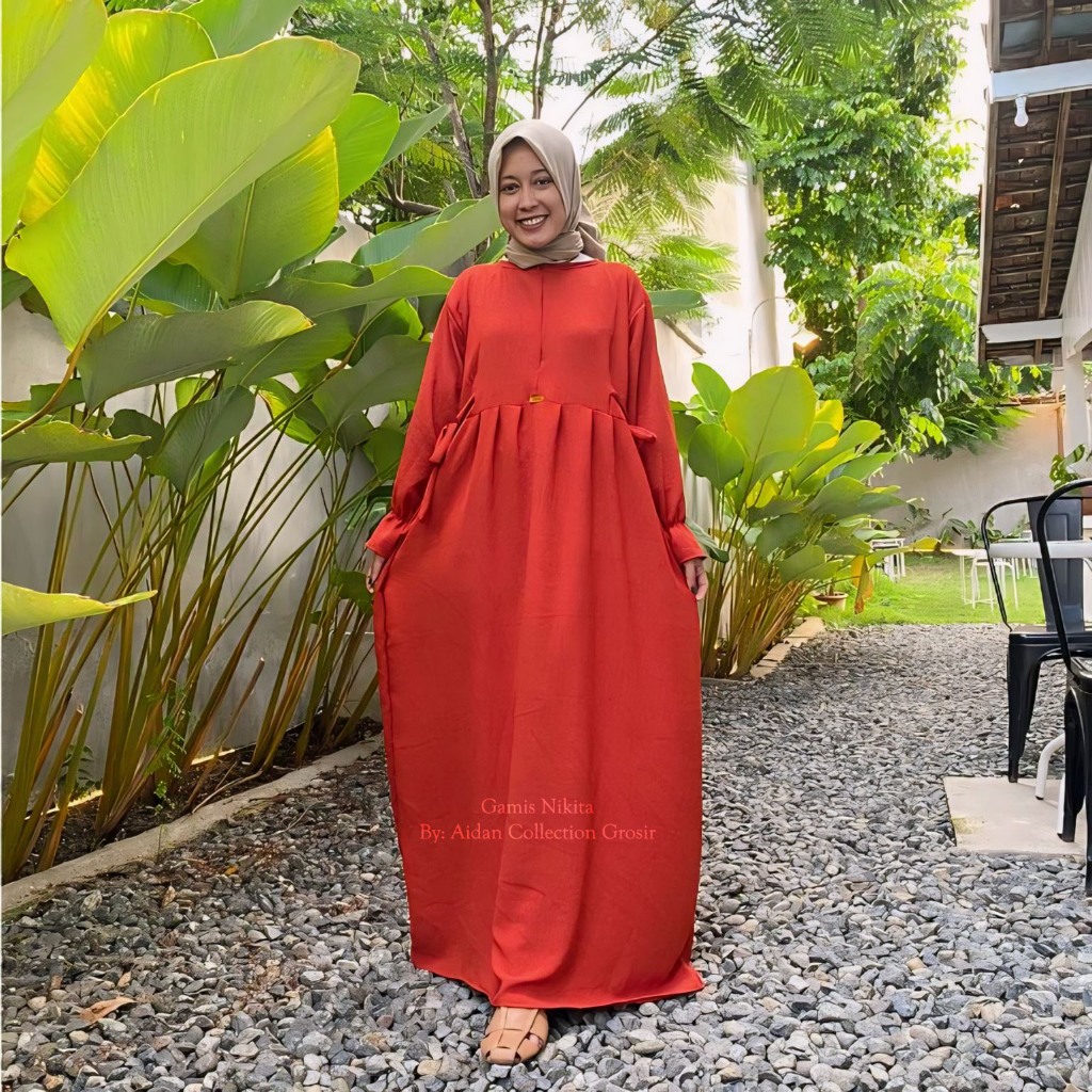 GAMIS NIKITA CRINKLE AIRFLOW PREMIUM TERBARU DRESS CHIBI-4