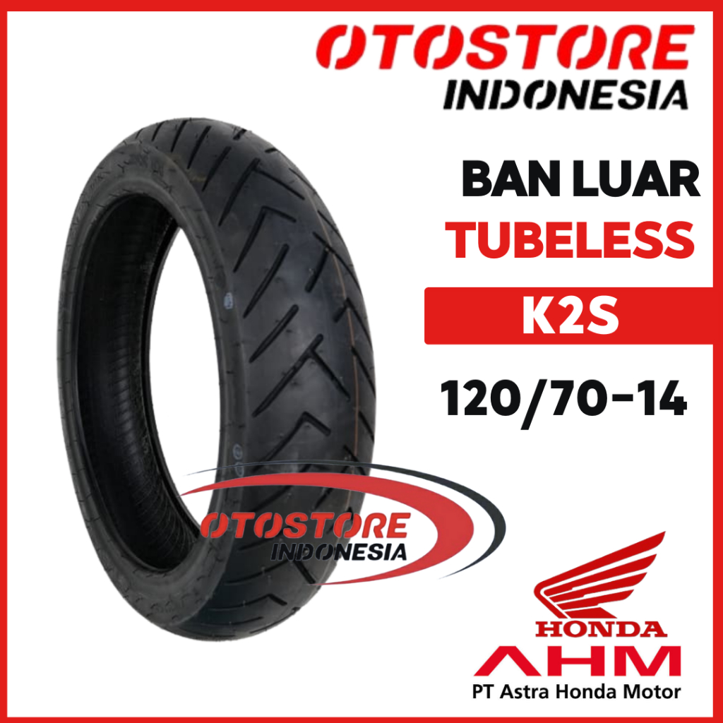 Ban Motor AHM TIRE TL K2S Ukuran 120/70-14 Tubeless HONDA PCX FEDERAL HONDA ORIGINAL 42711-K2S-N01