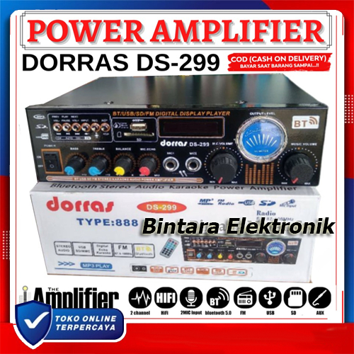 DORRAS Amplifier Karaoke 1000watt Dorras Ds-299 Stereo Audio/Amplifier Bluetooth/Amplifier Wireless/