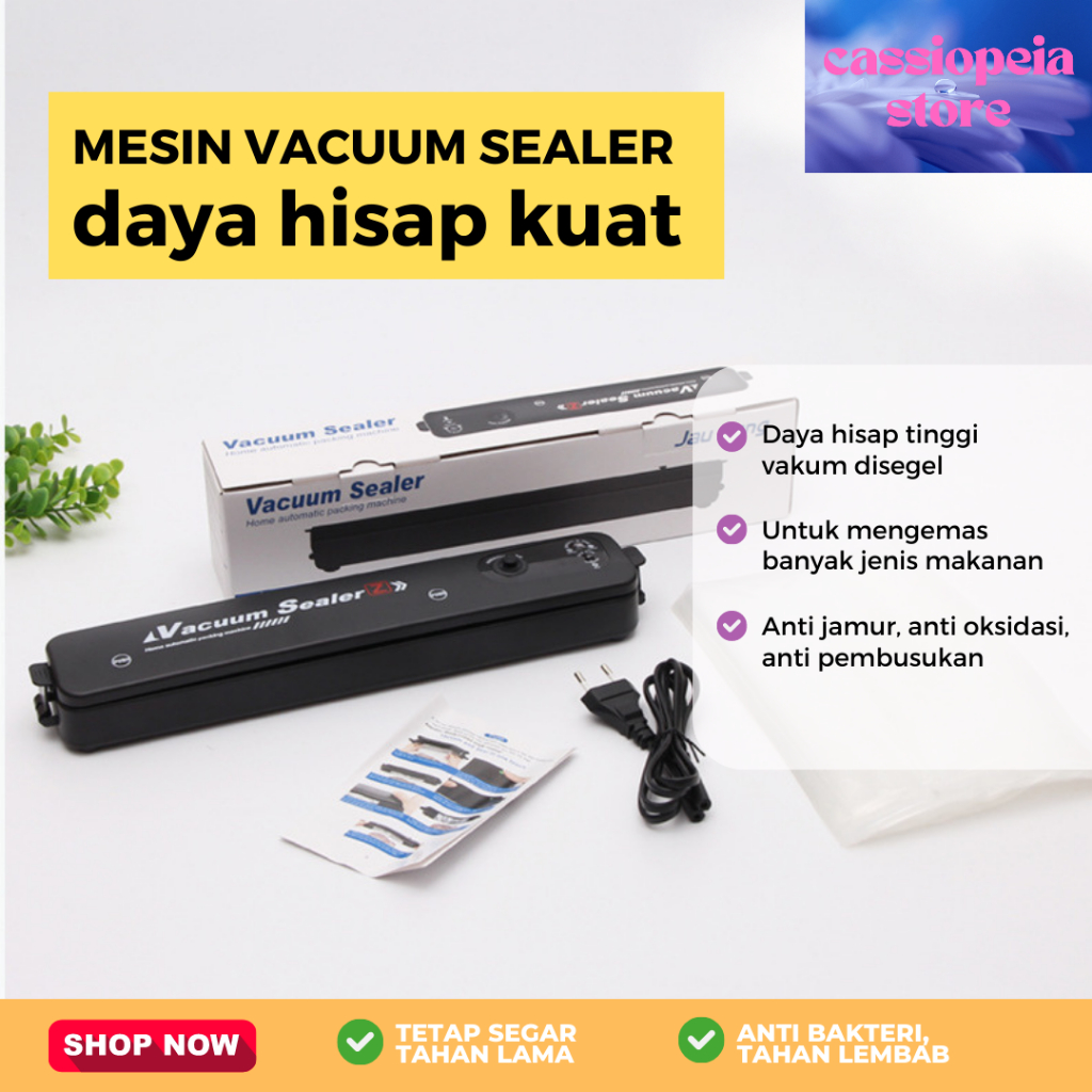Vacuum Sealer Alat Pres Plastik Mesin Vakum Penyimpan Pengawet Penghisap Plastik Kemasan Makanan dan