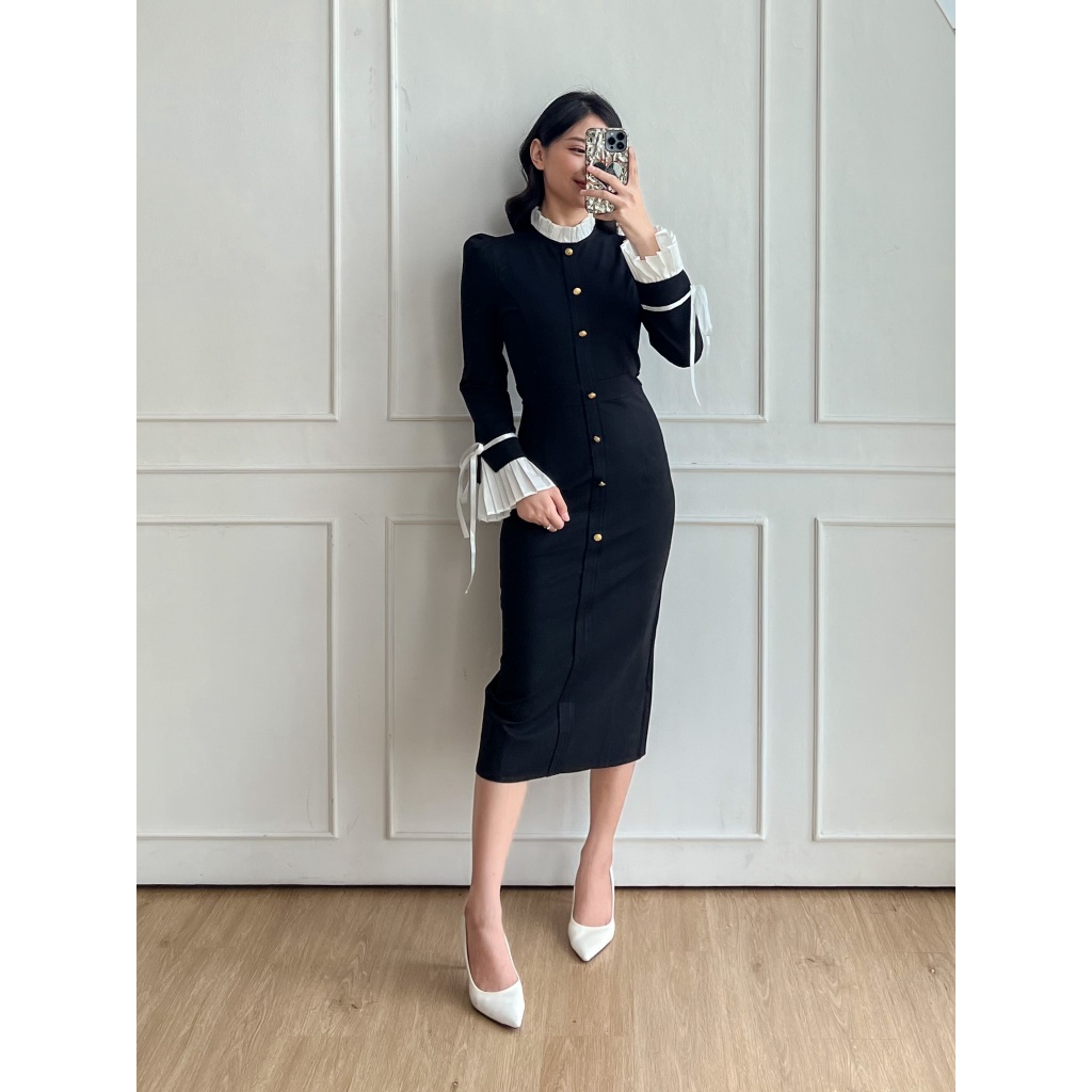 DOLLA - Hae In Dress Korean Formal Black Dress
