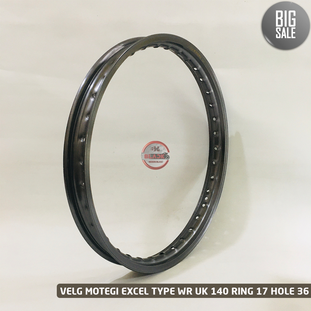 Velg MOTEGI EXCEL JAPAN TYPE WR Series UK 140 RING 17 Hole Lubang 36 Warna Titanium / Harga Satuan (