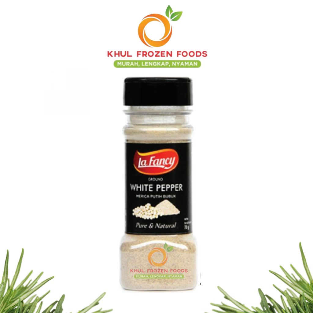 

La Fancy White Pepper Ground 70Gr / La Fancy Foods Merica Putih Bubuk 100% Murni 70g / 70 gram / Khul Frozen Foods