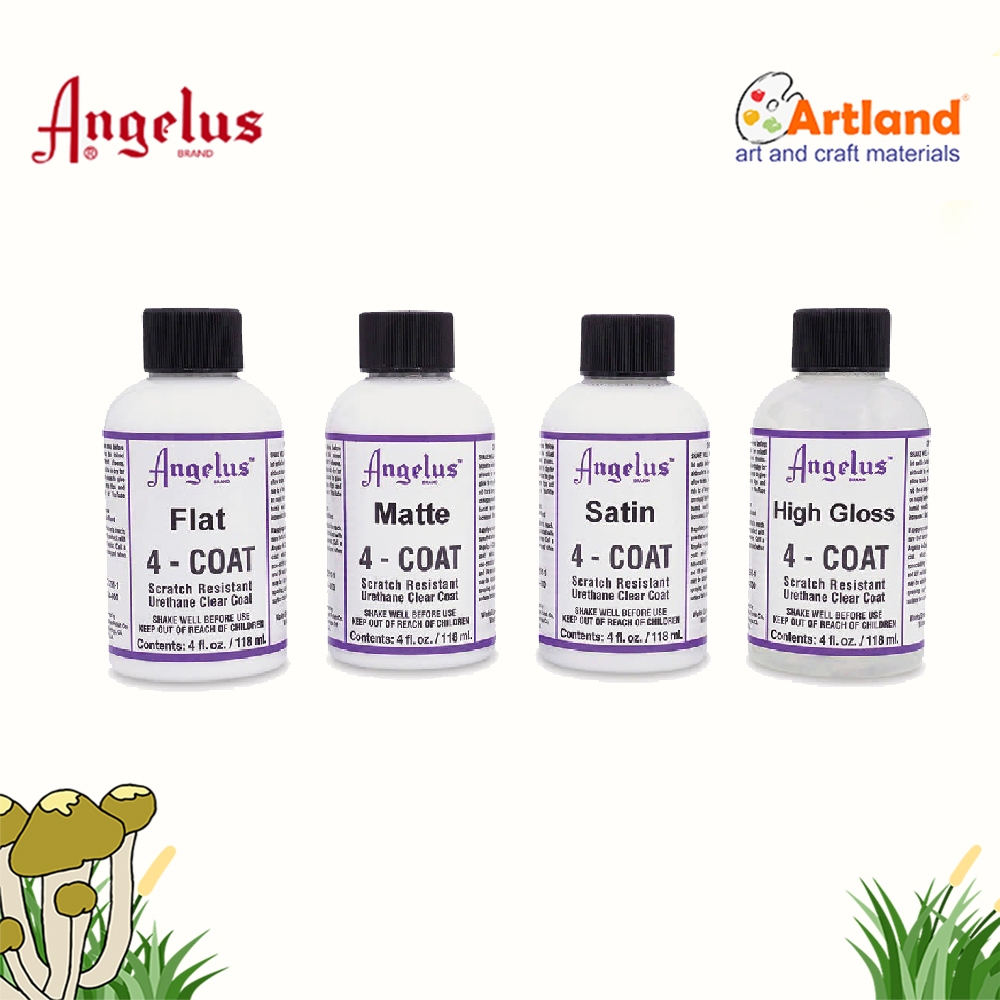 

Angelus 4-Coat Urethane Clear Coat 118ml // Angelus Finisher Top Coat Leather and Paint Protector, Scratch Resistant