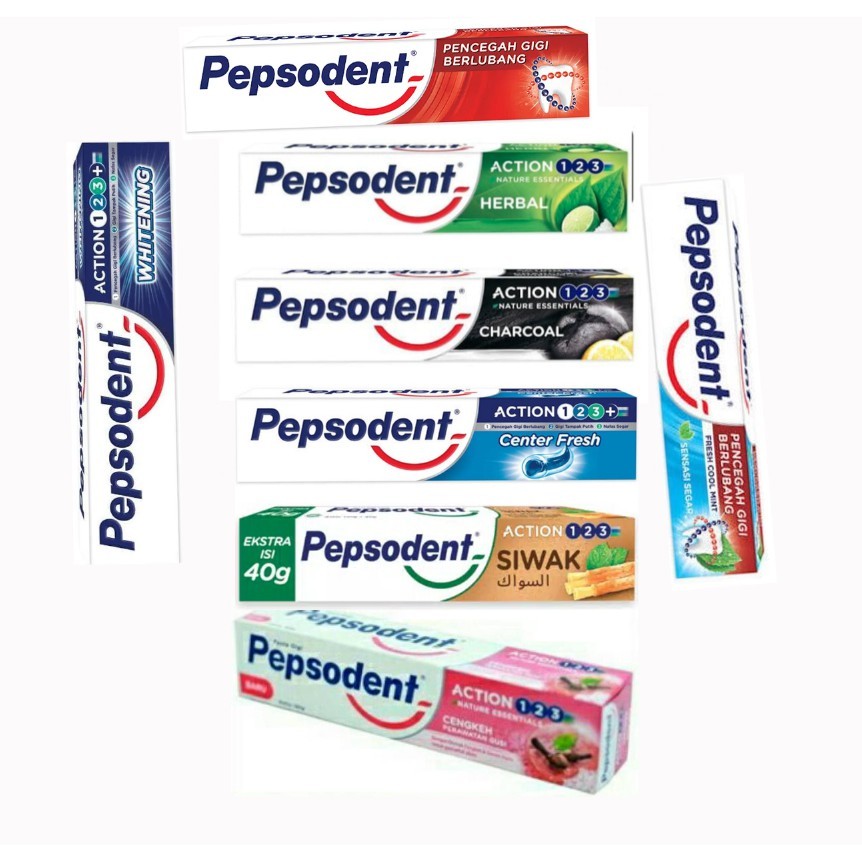 PASTA GIGI PEPSODENT ORIGINAL COMPLETE | HERBAL | WHITENING | CHARCOAL | CENTER FRESH | SIWAK 120 GR