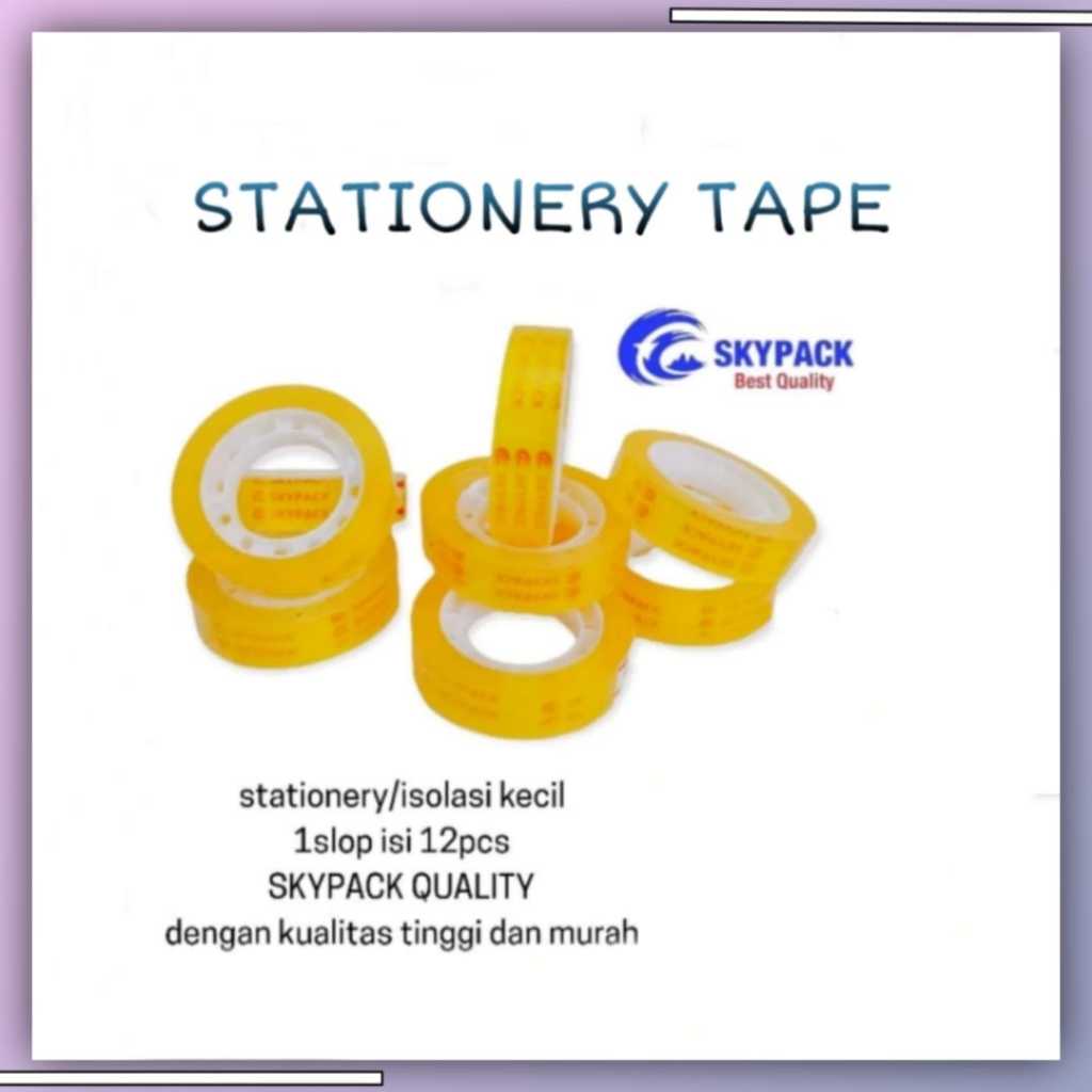 

STATIONERY { SKYPACK } Tape 1,2cm x 20y/ Isolasi/ Selotip/ Lakban/ Solasi