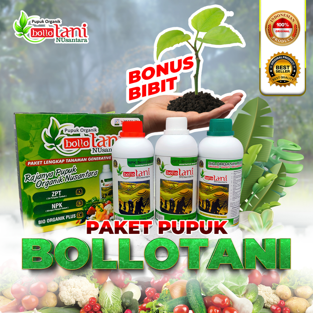 PAKET PUPUK CAIR BOLLOTANI NPK ZPT BIO ORGANIK  NPK ORGANIK  ZPT ORGANIK