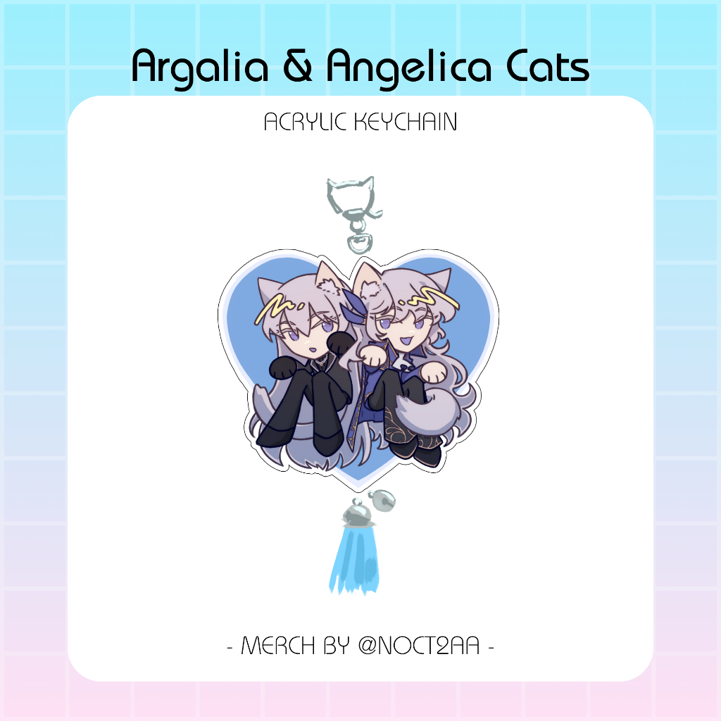 Library of Ruina Argalia & Angelica Cat Keychain