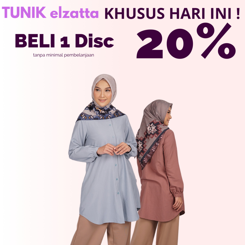 Elzatta Tunik Atasan wanita Tunik Delia Bahan Crincle Tebal dan Halus busui friendly