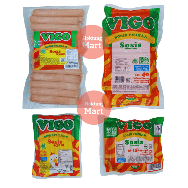 

Vigo Sosis Ayam dan Sapi All Varian Isi 15 - 40 batang