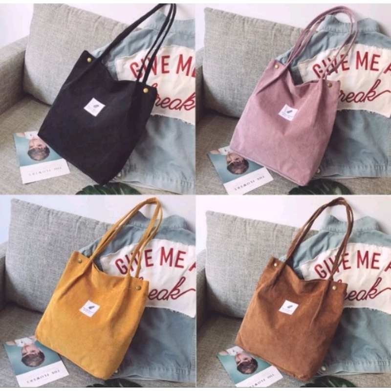 Tas Bahu Wanita Kanvas Tote bag Korea Fashion
