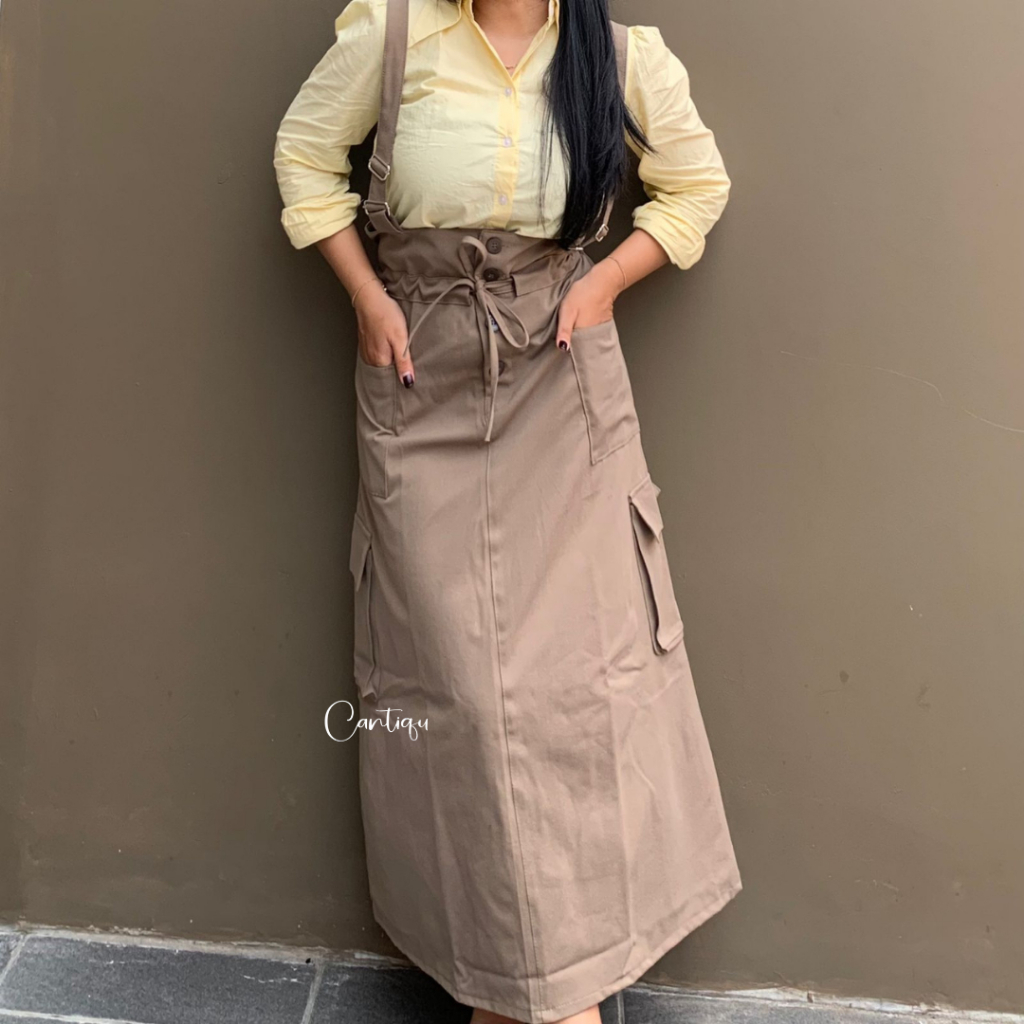 JUMPSUIT WANITA ROK CARGO TERBARU // ONORA OVERALL JUMBO XXXL