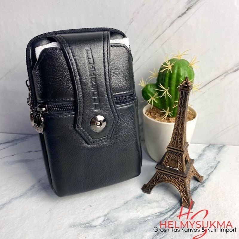 Tas hpo pria kulit asli cheersoul import tas pinggang tas hp iphone