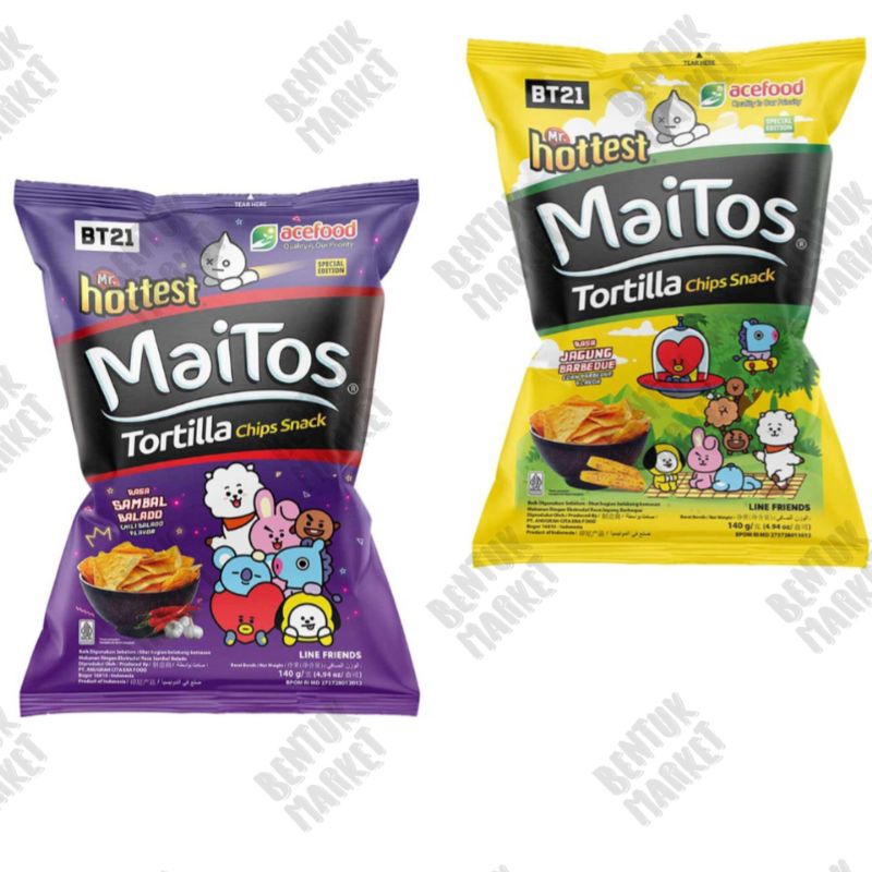 

Mr.Hottest Maitos Tortilla BBQ 140gr / Sambal Balado/ Cemilan Instan / Snack Instan