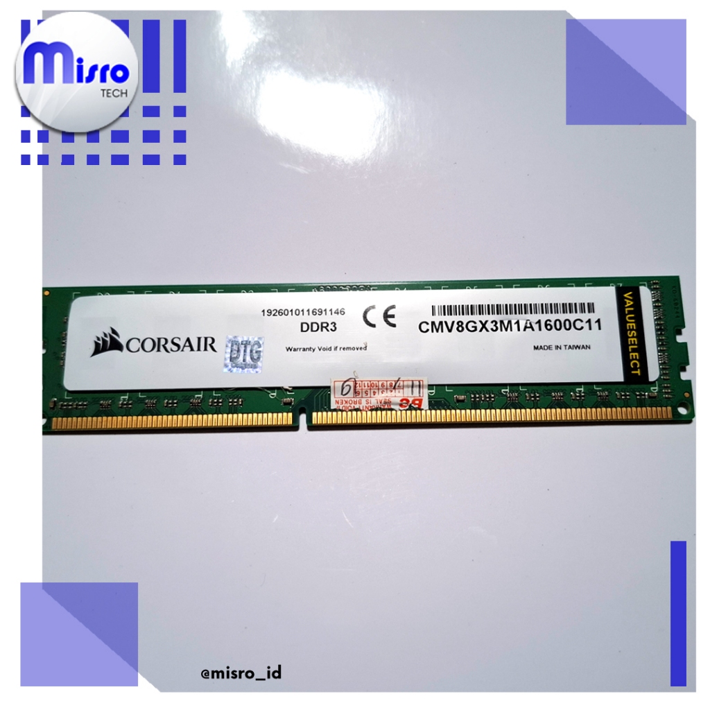 RAM DDR3 PC 8GB - CORSAIR VALUESELECT