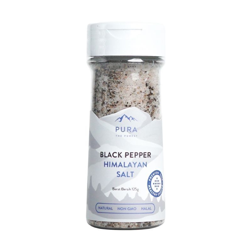 

Pura Black Pepper Himalayan Salt Garam Lada Hitam Himalaya Natural 125 gram