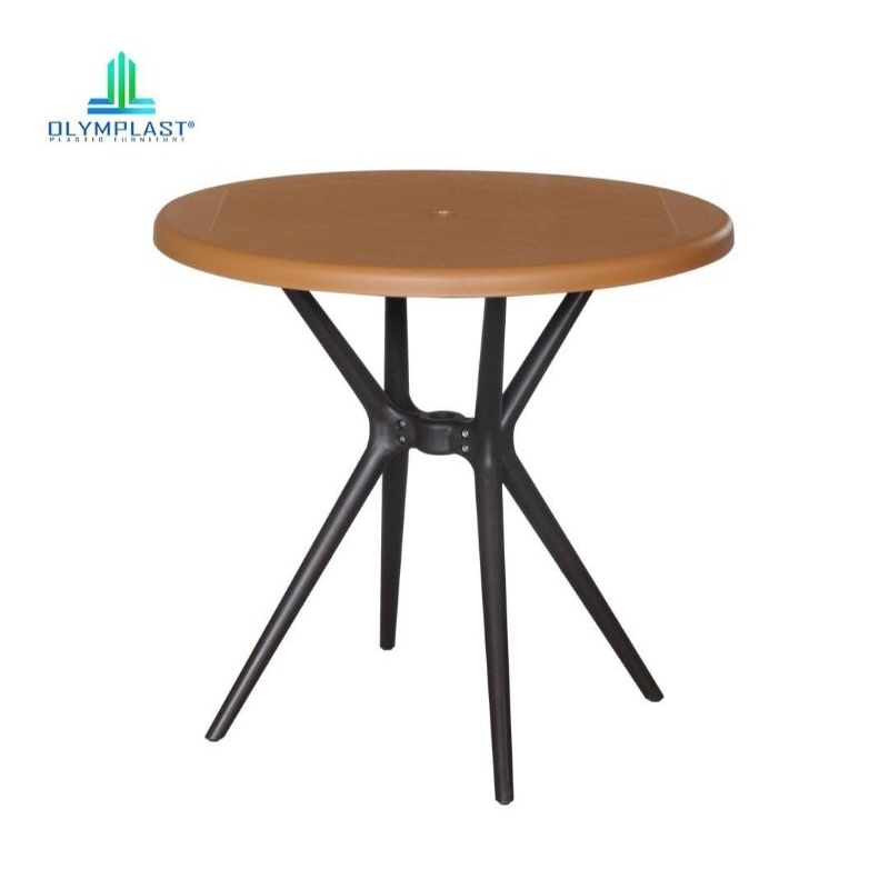 MEJA CAFE MEJA BULAT ODT KAKI PLASTIK OLYMPLAST TABLE MERAH & KUNING