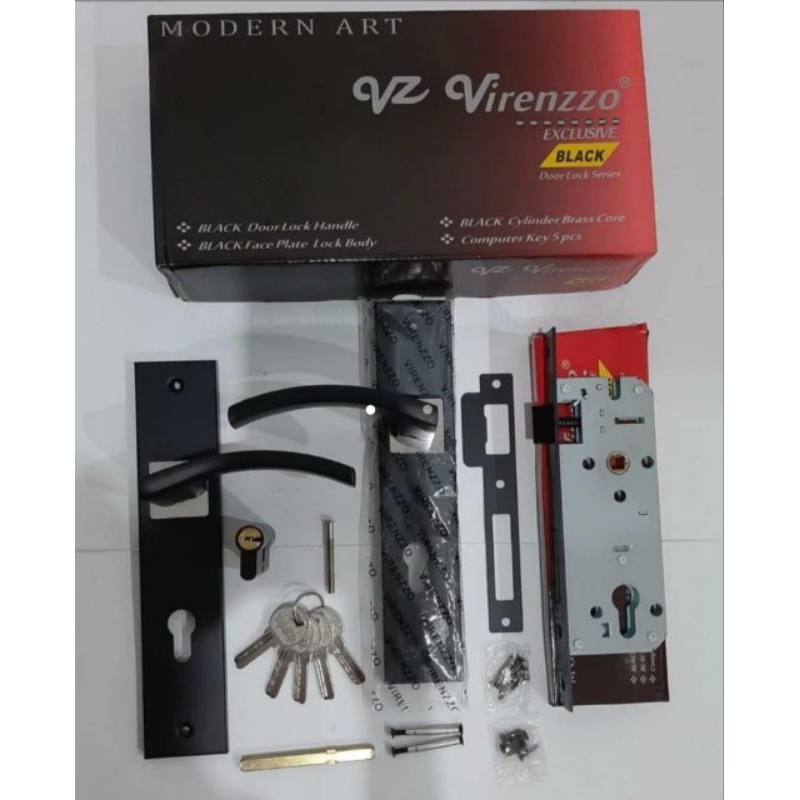 BLACK SERIES Handle Kunci Pintu BESAR VIRENZZO EXCLUSIVE Premium BLACK SERIES 25cm