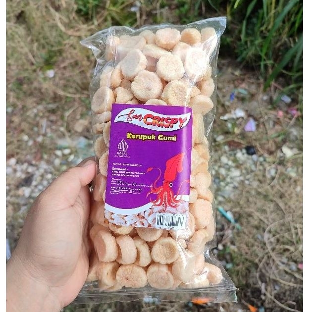 

KERUPUK CUMI GORENG KEMPLANG CUMI KOIN BANGKA 100GRAM MAKANAN SNACK CEMILAN AMPLANG OLEH BANGKA