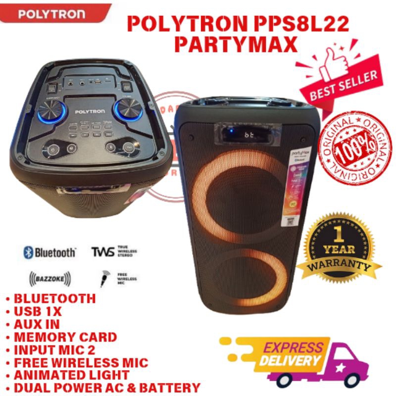 Polytron PPS 8L22 Party Max Speaker