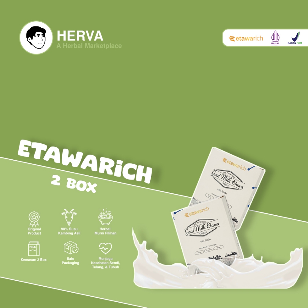 

Etawarich Susu Kambing Asli Etawa Bubuk Kemasan 2 Box | Mengandung Susu Asli Kambing | Diperkaya Ekstrak Herbal Alami | Mengatasi Masalah Tulang dan Sendi | Menambah Berat Badan | Menggemukan Badan | juga Meningkatkan Daya Imun Tubuh Agar Tetap Terjaga