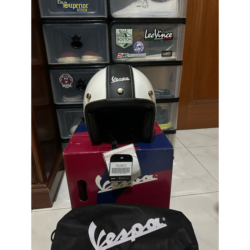 Helm Vespa Piaggio ORIGINAL 100%, Helm Vespa Jet Touch Putih white, Vespa Helmet Original