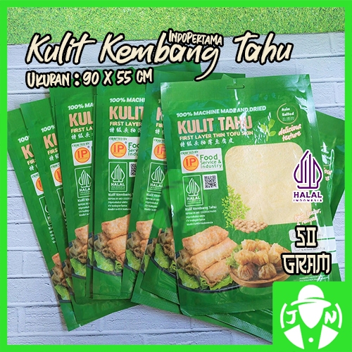 

INDOPERTAMA Kulit Tahu Lumpia Bakien 50gr Ukuran 90 X 55 Cm Lembut HALAL