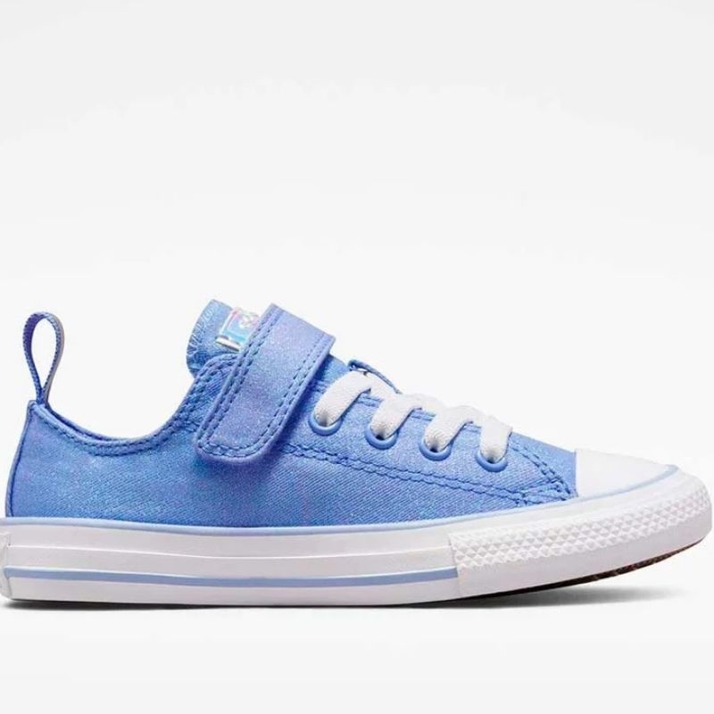 Sepatu Sneakers Anak Converse Allstar Velcro Glitter Blue A03589C