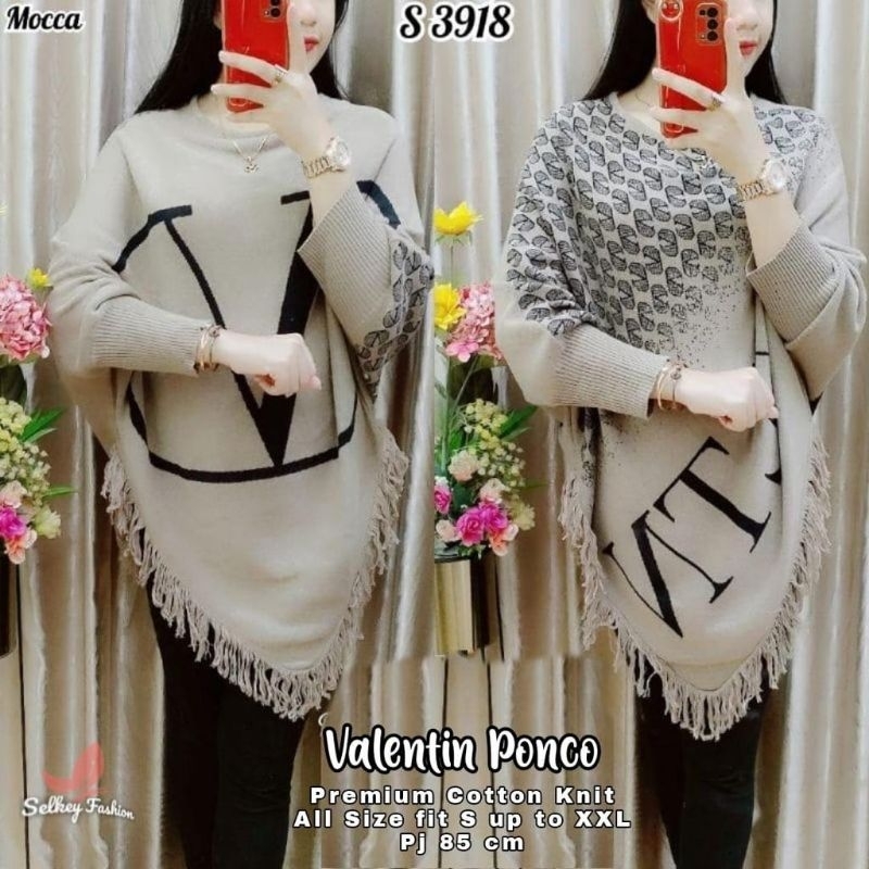 Atasan rajut ponco jumbo import premium tebal adem. Ceribel Valentin poncho by Selkey