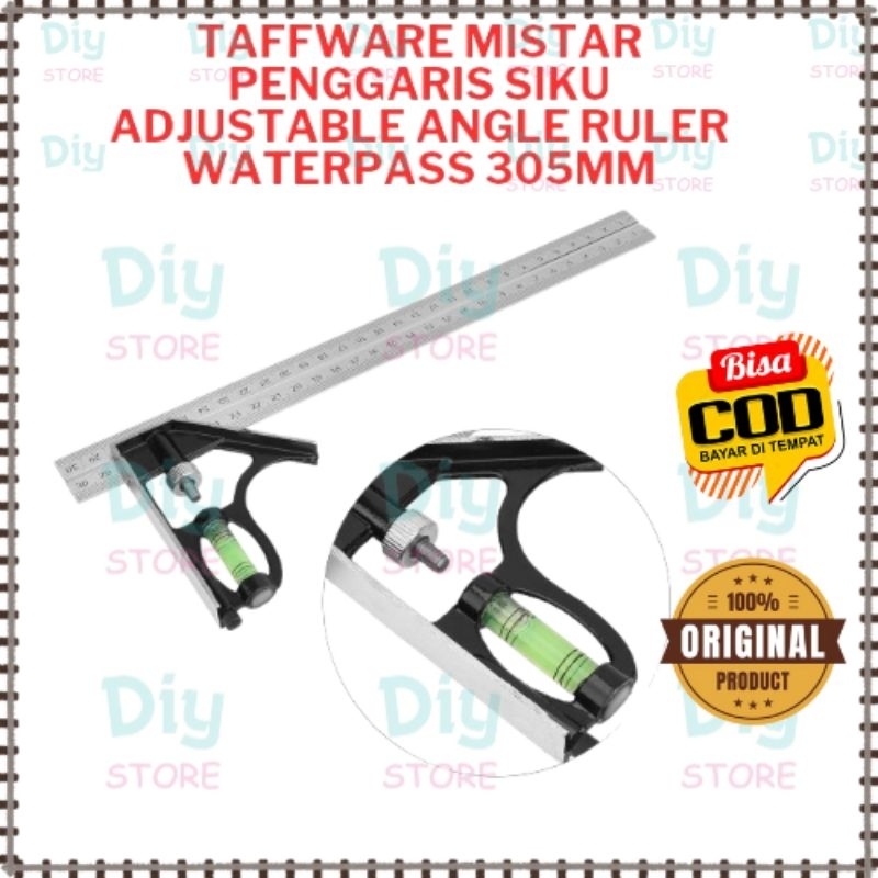

(TERLARIS) Taffware Mistar Penggaris Siku Adjustable Angle Ruler Waterpass 305mm