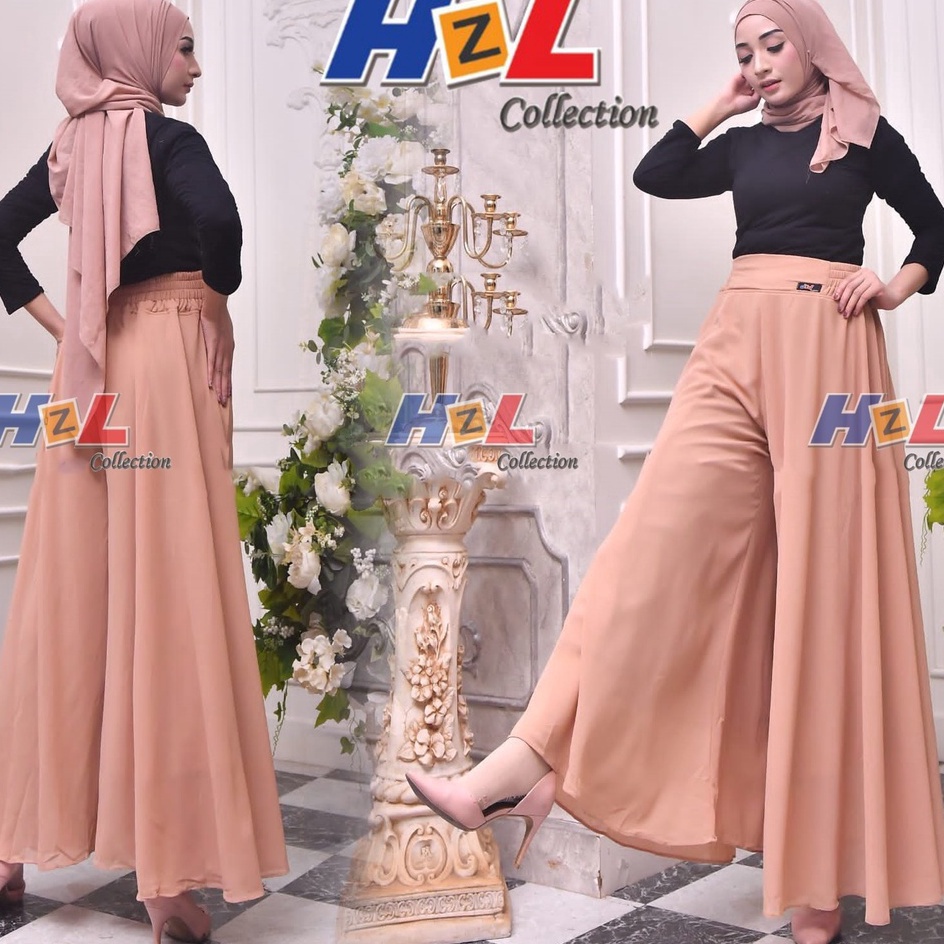 Paling Diminati Celana kulot panjang payung jumbo ceruty baby doll rok bawahan wanita muslim hazell 