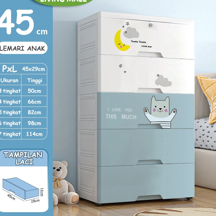 MEGA SALE Lemari Pakaian Plastik Anak Susun Bayi Baby Minimalis Perempuan Lemari Baju Bayi