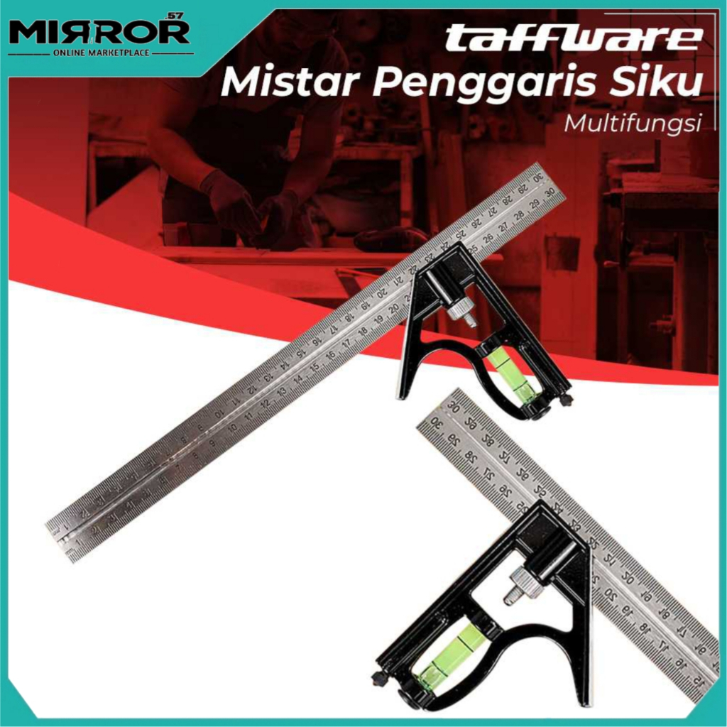 

Mistar Penggaris Siku Adjustable Angle Ruler Waterpass 305mm
