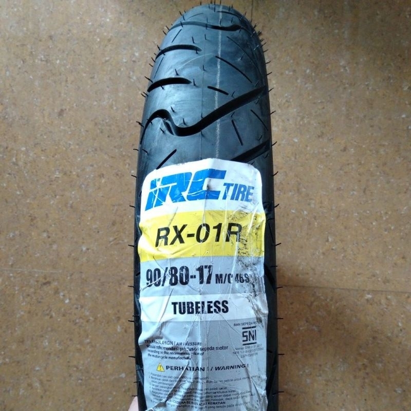 Ban Luar Tubles IRC Ring 17 90 80 RX01R Ban Motor IRC Tire 90/80-17 RX 01-R Ring17 Tubeless Road Winner Sport Original Depan Belakang Byson New Vixion Yzf R15 R25 Wr 155 D-Tracker Cbr Cb 150 250 R 150R 250RR 908017