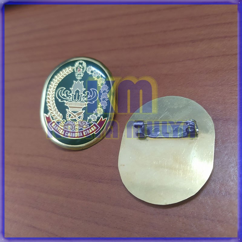 Lencana Pin Kartika Chandra Kirana Pin Bross Logo Persit Kartika Chandra Kirana Full Logam Kuningan 