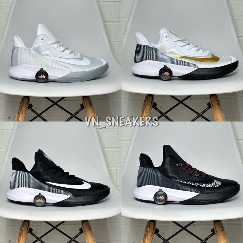 Paling Disukai Sepatu Nike Precision 4 White Gold Black White Original Premium