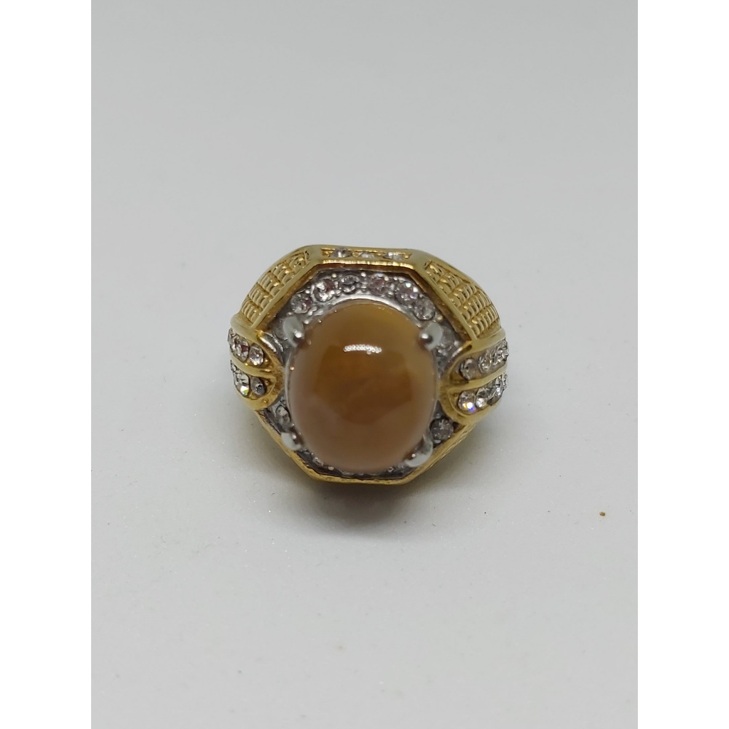 Bacan Lumut Coklat Ternate (ring titanium size.7,5) 14x12x9mm