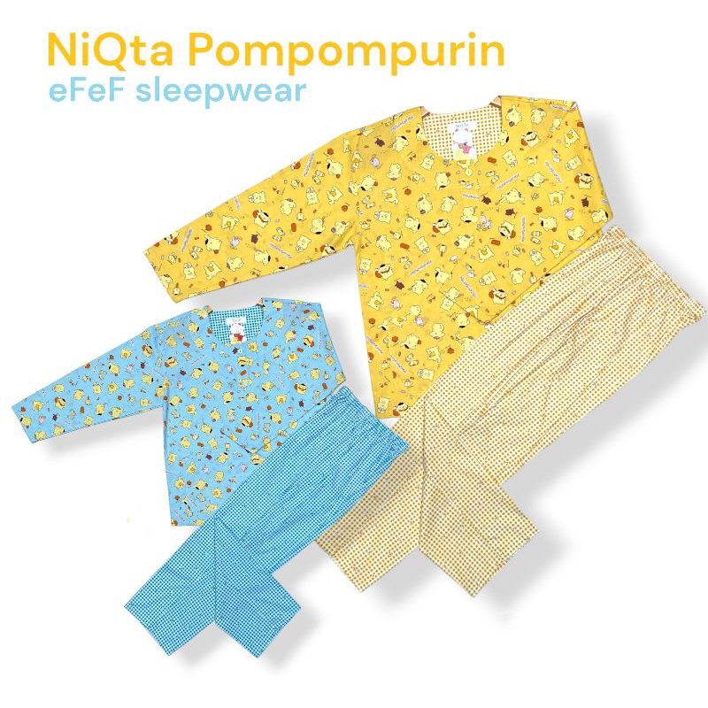 Piyama NiQta Pompompurin lengan panjang SML