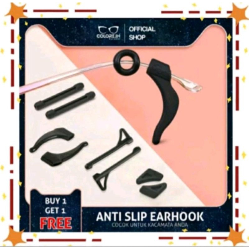 penahanan kacamata silikon pengait kacamata erahook penyangga kacamata