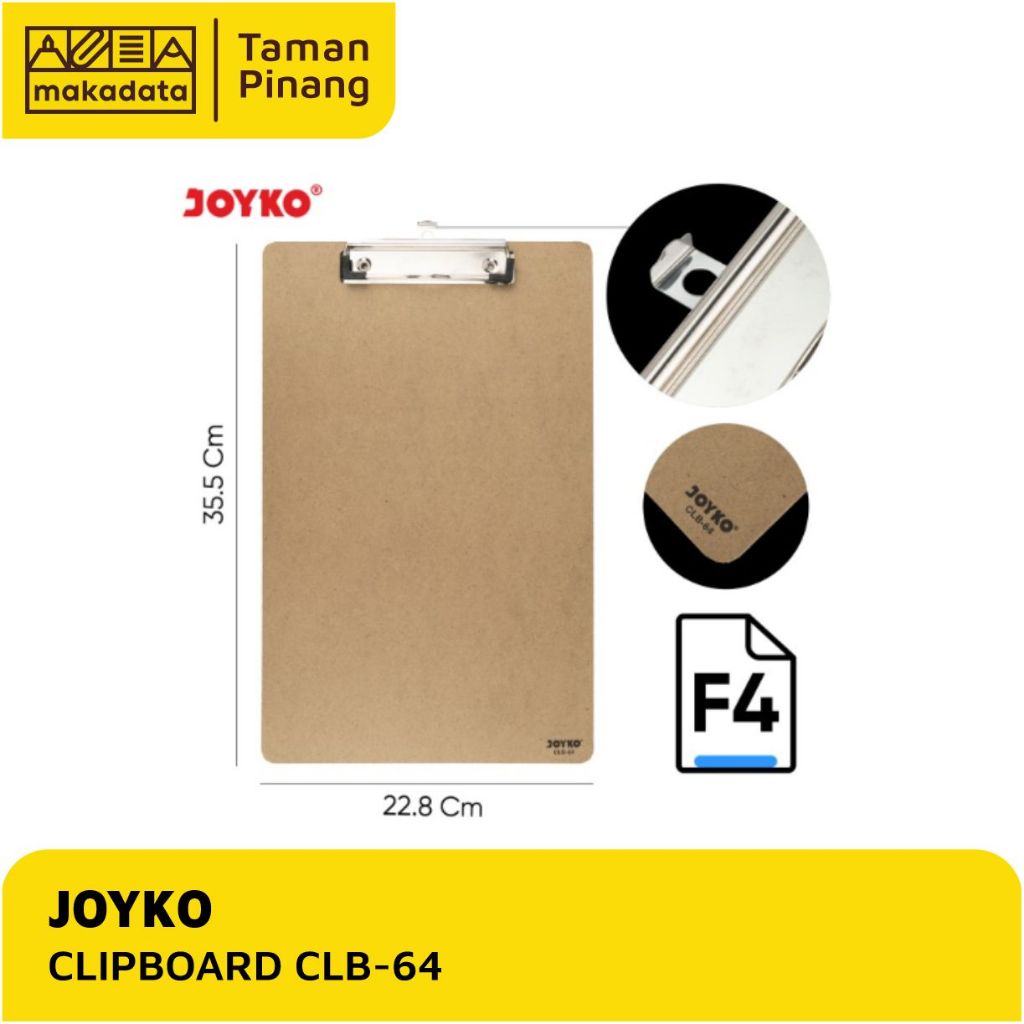 

PAPAN UJIAN / CLIPBOARD JOYKO F4 CLB-64 (1 PCS)