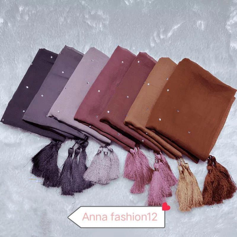 SEGI EMPAT PARIS TASSEL SWAROSKI || HIJAB SEGI EMPAT TASSEL