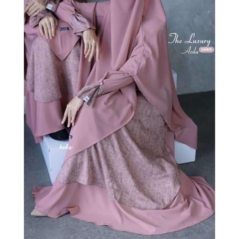 READY SIAP KIRIM  The Luxurios by Azda | Gamis set khimar Non pad / Fk gamis batik kondangan muslima