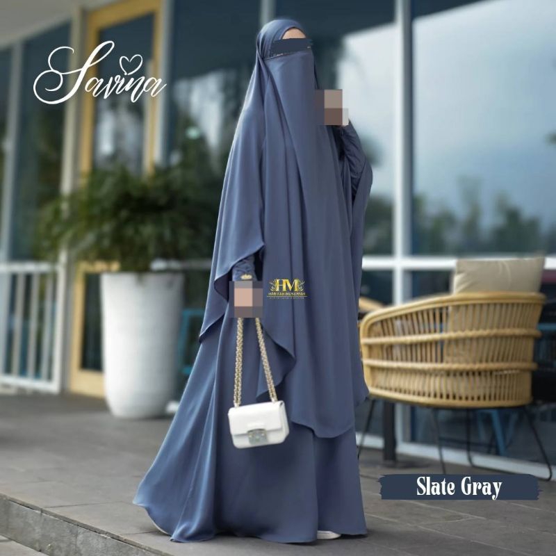 Gamis Set Syar'i Savina | Gamis Dewasa Best Seller Hanifah Muslimah
