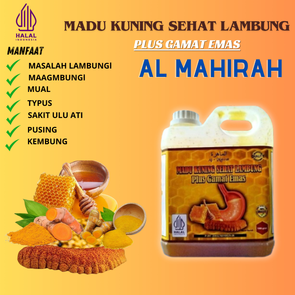 

AL MAHIRAH | MADU KUNING SEHAT LAMBUNG PLUS GAMAT EMAS 1 Kg