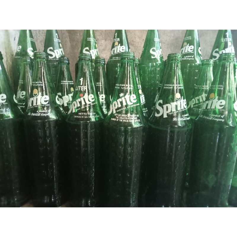 botol sprite 1 liter,botol sprite 1000ml ,botol kaca tebal,botol vas bunga