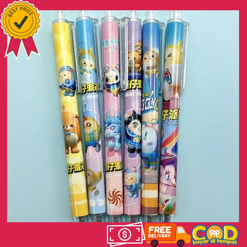 

❤️KUMA❤️ Pulpen Gel Karakter Import Eggy Party Pulpen gel tinta Hitam