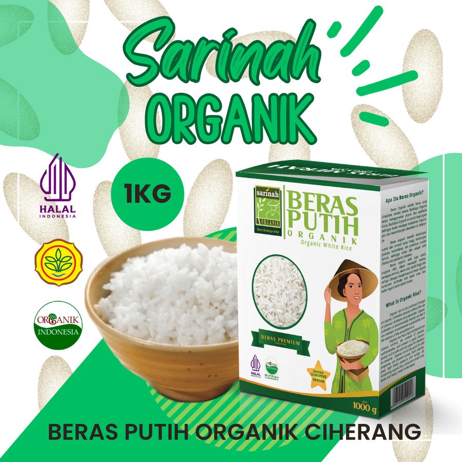 

Beras Putih Organik Sarinah 1Kg Kwalitas Premium - Beras Sehat