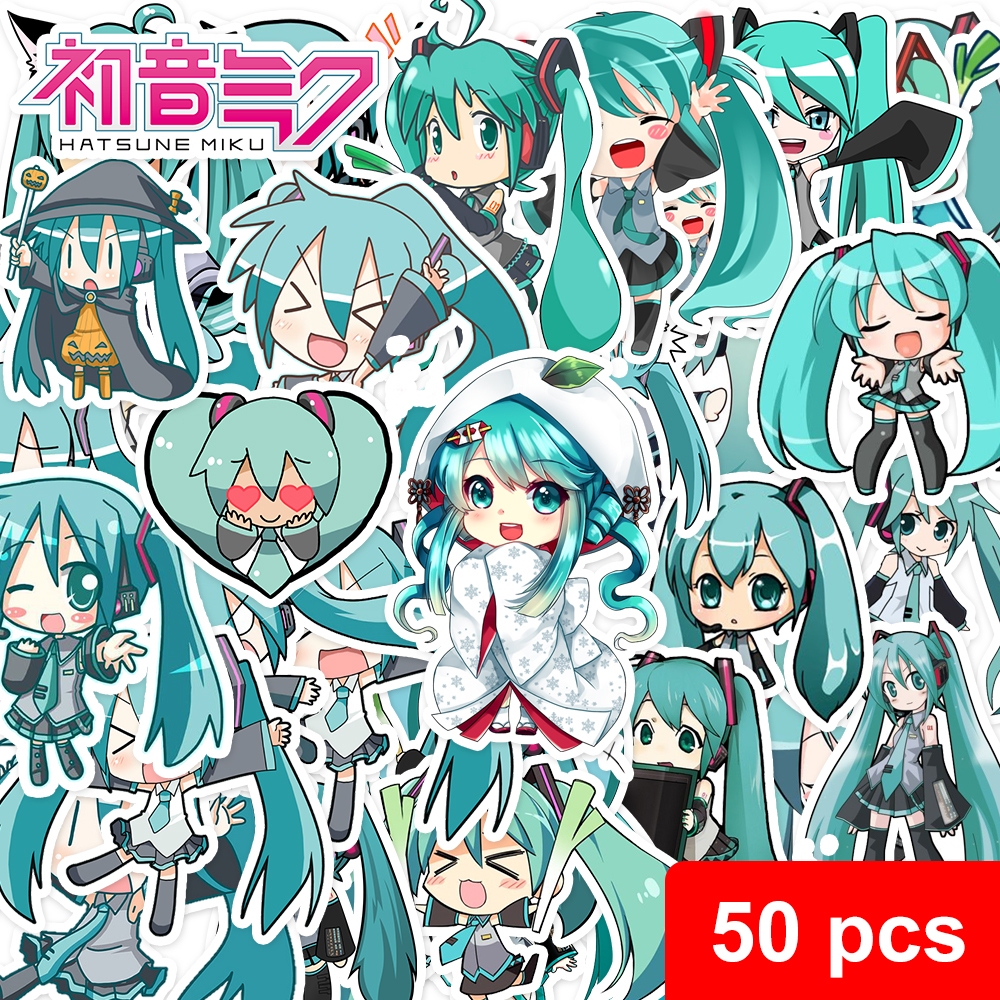 sticker hatsune miku sticker anime chibi lucu anti air