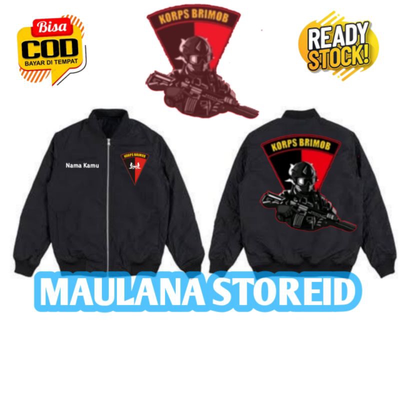 Jaket Bomber Resleting Kors Brimob Dewasa