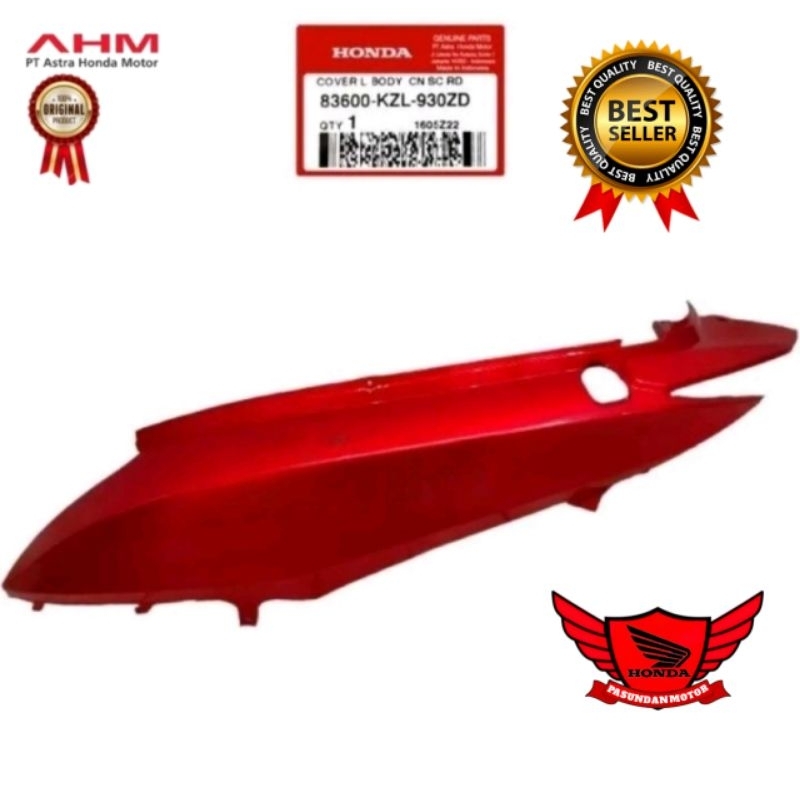 83600-KZL-930ZD Cover body samping kiri spacy karbu & fi injeksi merah original